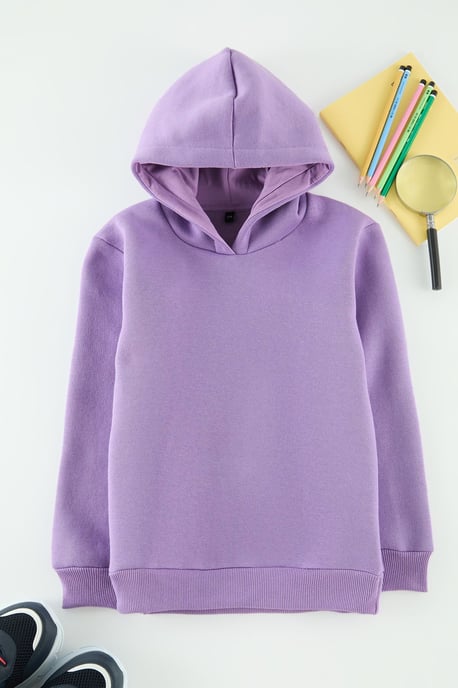 TRENDYOLKIDS Flickor Lila Slogan Lång Regular fit Sweatshirts - Image 4