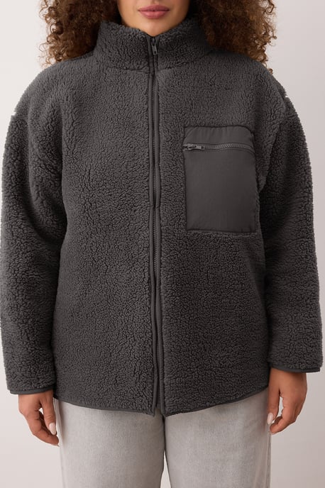 Trendyol Curve Dam Grå Enfärgad Lång Oversize Plus size Sweatshirts - Image 4