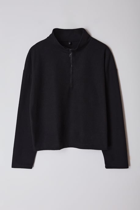 Trendyol Curve Dam Svart Enfärgad Lång Oversize Plus size Sweatshirts - Image 5
