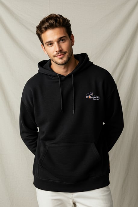TRENDYOL MAN Herr Svart Slogan Lång Oversize Sweatshirts - Image 4