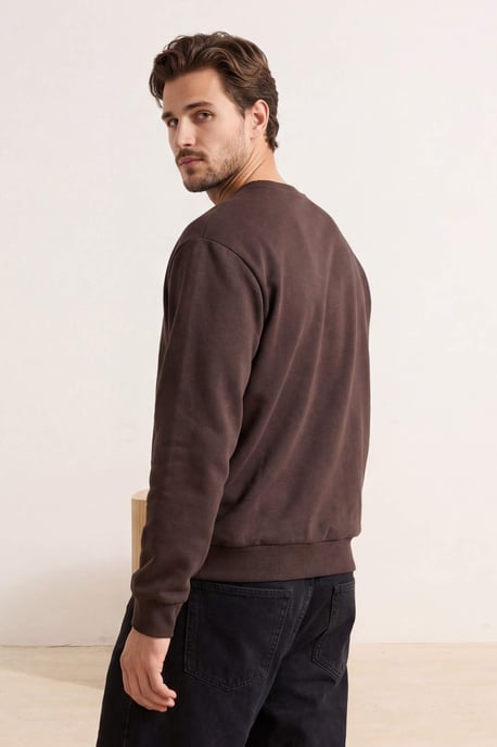 TRENDYOL MAN Herr Brun Enfärgad Lång Regular fit Sweatshirts - Image 2