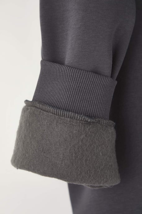 Trendyol Curve Dam Grå Enfärgad Lång Oversize Plus size Sweatshirts - Image 5