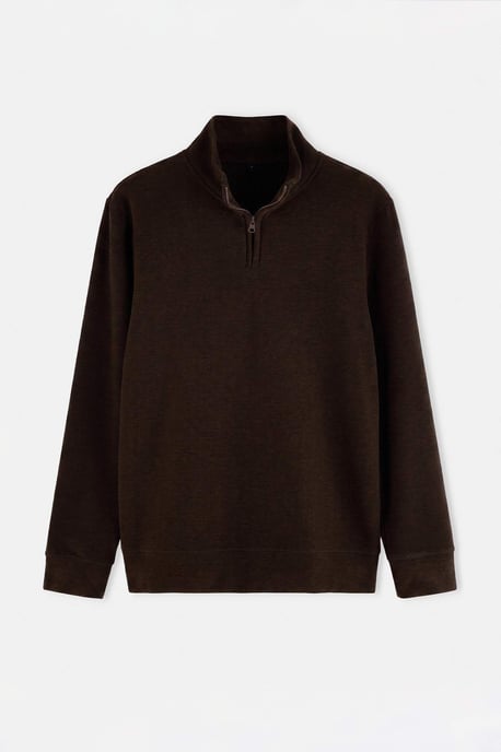 TRENDYOL MAN Herr Brun Enfärgad Lång Regular fit Sweatshirts - Image 5
