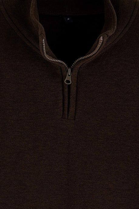 TRENDYOL MAN Herr Brun Enfärgad Lång Regular fit Sweatshirts - Image 6