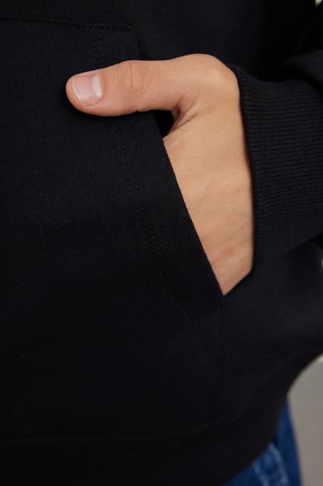 TRENDYOL MAN Herr Svart Enfärgad Lång Oversize Sweatshirts - Image 3