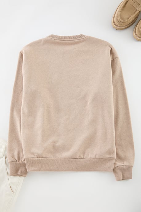TRENDYOL MAN Herr Beige Djurmönster Lång Oversize Sweatshirts - Image 5