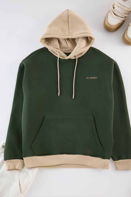 TRENDYOL MAN Men's Khaki Color block Long Oversize Sweatshirts - Image 5
