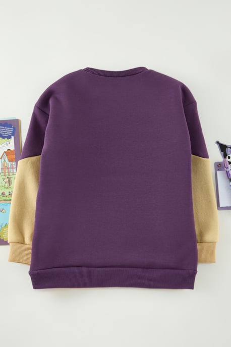 TRENDYOLKIDS Jongens Paars Colorblock Lang Regular fit Sweatshirts - Image 2