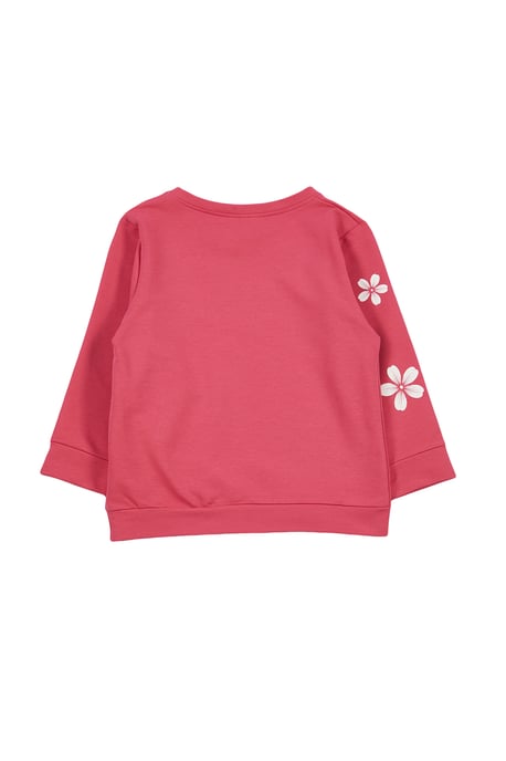 TRENDYOLKIDS Girls Pink Floral Long Regular fit Sweatshirts - Image 2