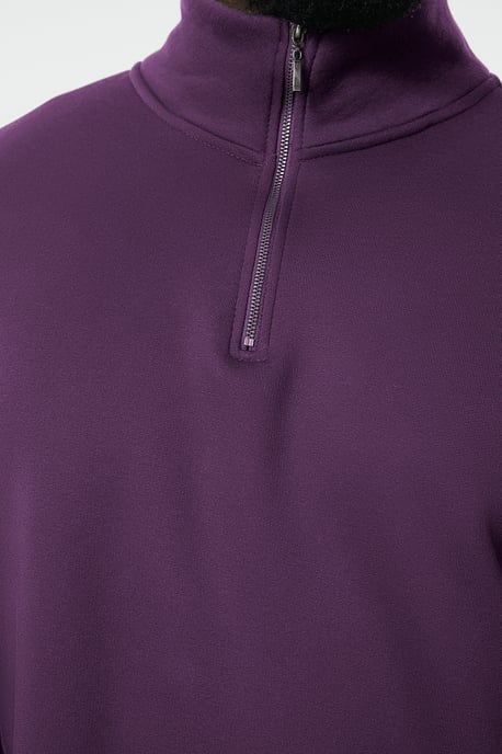 TRENDYOL MAN Men's Purple Plain Long Oversize Plus Size Sweatshirts - Image 3