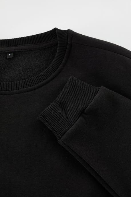 TRENDYOL MAN Men's Black Plain Long Oversize Sweatshirts - Image 2