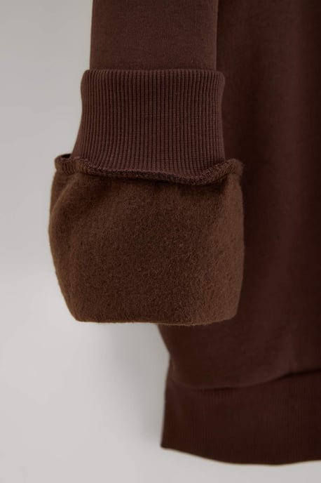 Trendyol Curve Dam Brun Enfärgad Lång Oversize Plus size Sweatshirts - Image 2