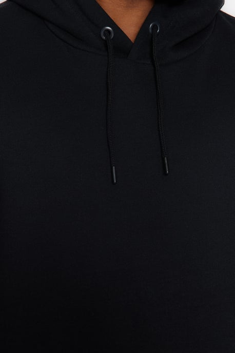 TRENDYOL MAN Men's Black Plain Long Oversize Plus Size Sweatshirts - Image 3