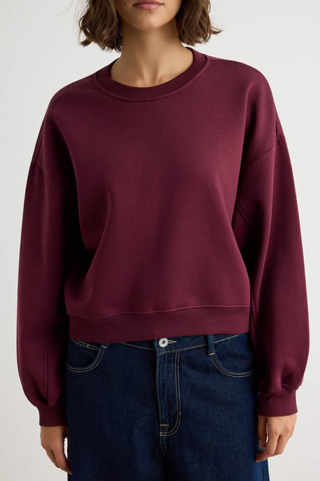 TRENDYOLMİLLA Dames Paars Effen Lang Oversized Sweatshirts - Image 2