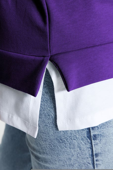 Trendyol Curve Dam Lila Enfärgad Lång Oversize Plus size Sweatshirts - Image 4