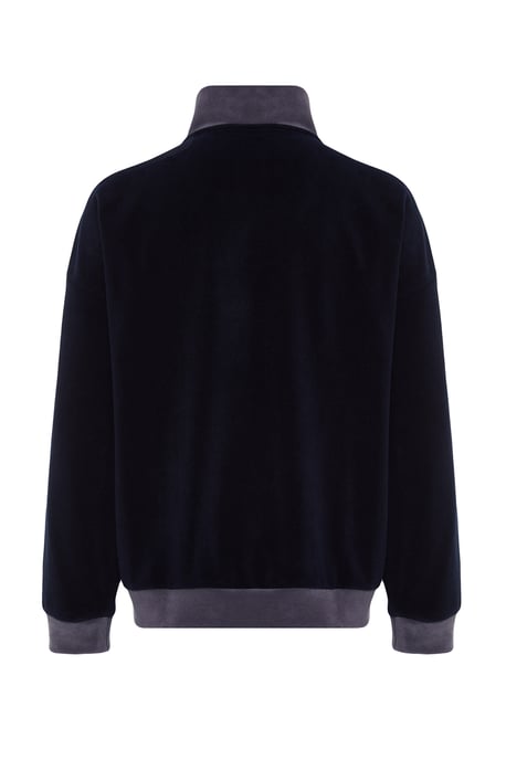 TRENDYOL MAN Men's Dark blue Color block Long Oversize Sweatshirts - Image 5