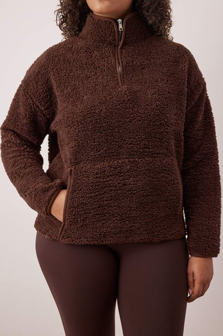 Trendyol Curve Dam Brun Enfärgad Lång Regular fit Plus size Sweatshirts - Image 2