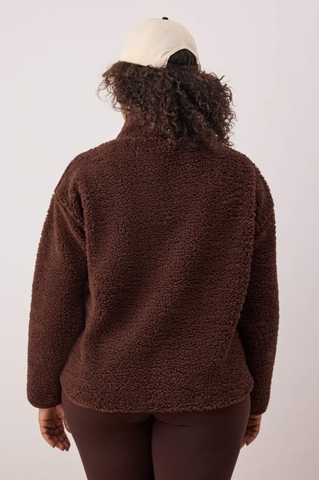 Trendyol Curve Dam Brun Enfärgad Lång Regular fit Plus size Sweatshirts - Image 3