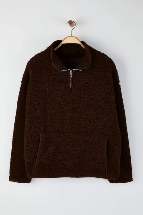 Trendyol Curve Dam Brun Enfärgad Lång Regular fit Plus size Sweatshirts - Image 4