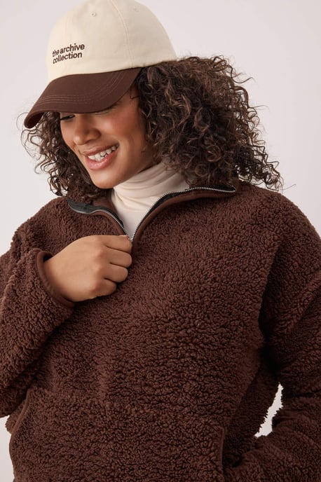 Trendyol Curve Dam Brun Enfärgad Lång Regular fit Plus size Sweatshirts - Image 6