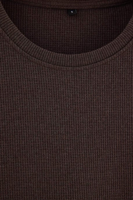TRENDYOL MAN Men's Brown Plain Long Oversize Sweatshirts - Image 5
