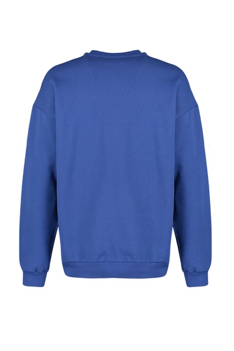 TRENDYOL MAN Men's Dark blue Plain Long Oversize Sweatshirts - Image 3