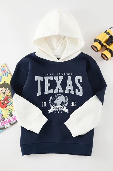 TRENDYOLKIDS Boys Ecru Color block Long Regular fit Sweatshirts - Image 4