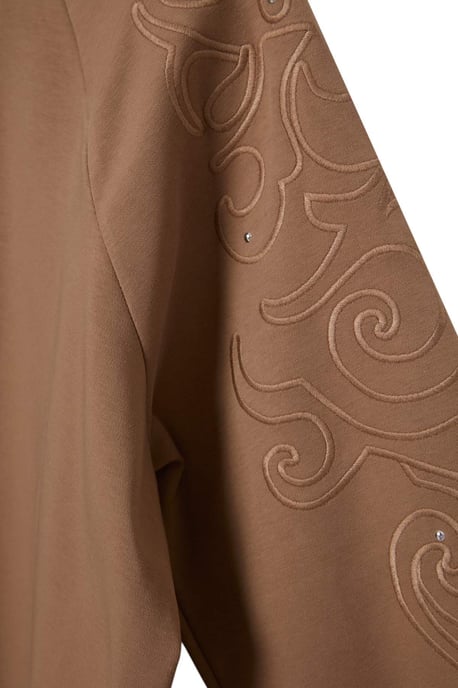 TRENDYOLMİLLA Dames Bruin Effen Lang Relaxed fit Sweatshirts - Image 3