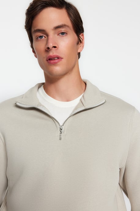 TRENDYOL MAN Herr Grå Djurmönster Lång Regular fit Sweatshirts - Image 2
