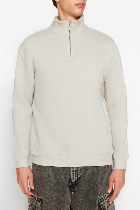 TRENDYOL MAN Herr Grå Djurmönster Lång Regular fit Sweatshirts - Image 3