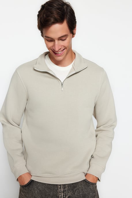 TRENDYOL MAN Herr Grå Djurmönster Lång Regular fit Sweatshirts - Image 6