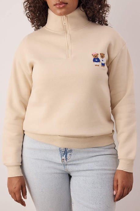 Trendyol Curve Dam Beige Enfärgad Lång Regular fit Plus size Sweatshirts - Image 2