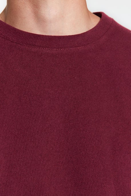 TRENDYOL MAN Herr Vinröd Enfärgad Lång Oversize Sweatshirts - Image 4