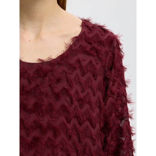 Selected Femme slwmyla ls relaxed top 16102248 tawny port - Image 2