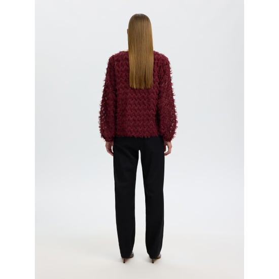 Selected Femme slwmyla ls relaxed top 16102248 tawny port - Image 3