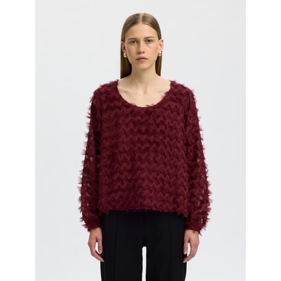 Selected Femme slwmyla ls relaxed top 16102248 tawny port - Image 4