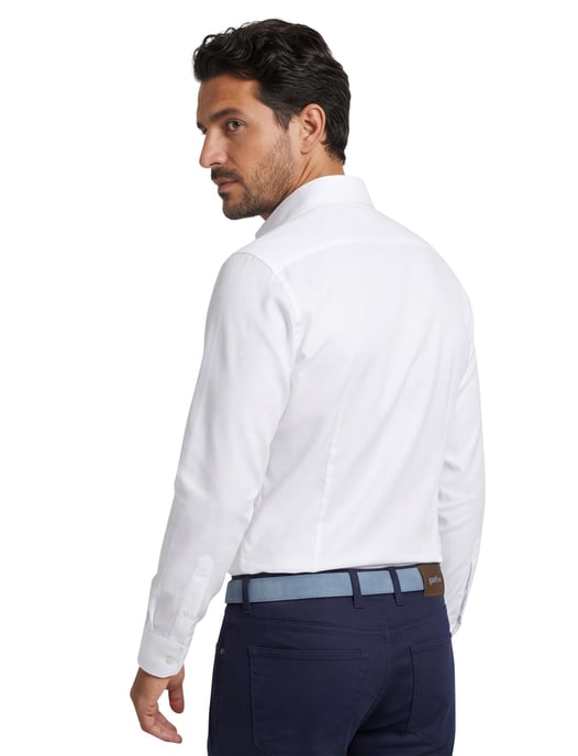Kreukvrij overhemd John Miller Tailored Fit normale fit wit effen katoen - Image 2