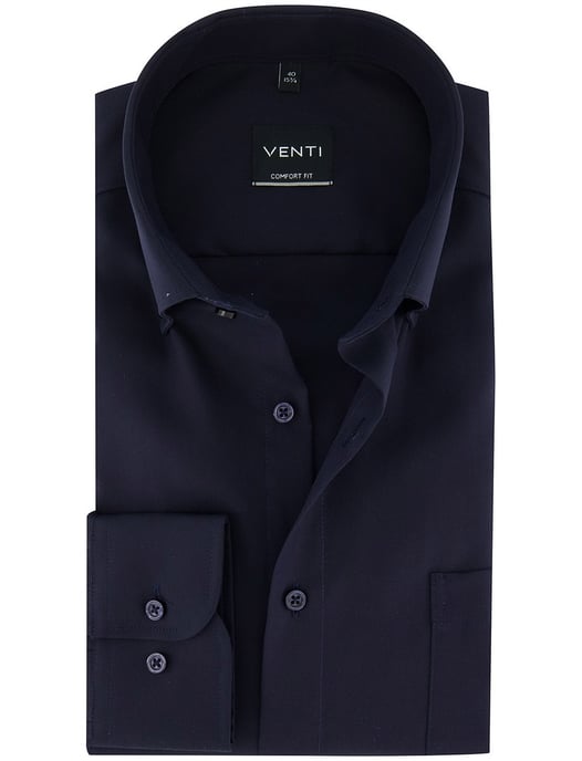 Overhemd Venti Donkerblauw strijkvrij button-down boord - Image 1