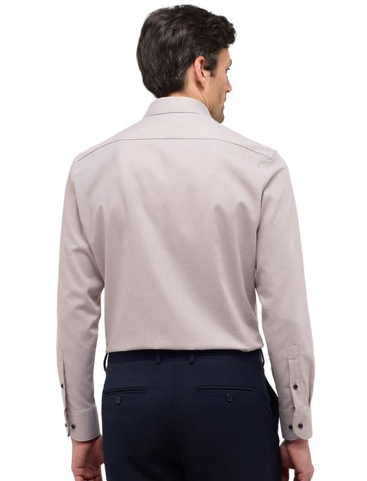 Eterna overhemd beige lange mouw met borstzak strijkvrij - Image 2