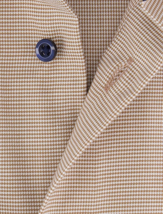 Eterna overhemd beige lange mouw met borstzak strijkvrij - Image 4