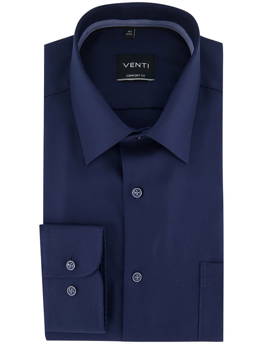 Overhemd Venti strijkvrij lange mouwen donkerblauw comfort fit - Image 2