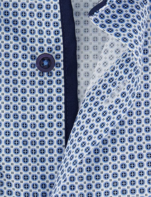 Overhemd Venti zakelijk lange mouwen comfort fit blauw geprint - Image 4