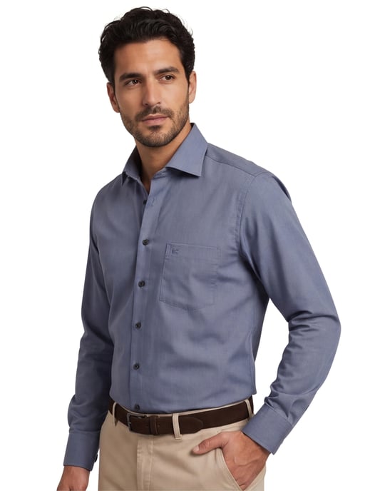 Casa Moda overhemd donkerblauw semi wide spread boord - Image 1