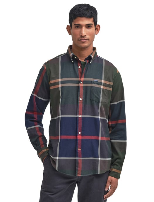 Barbour casual overhemd geruit donkerblauw - Image 1