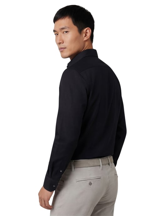Profuomo zwart two ply twill overhemd strijkvrij - Image 2