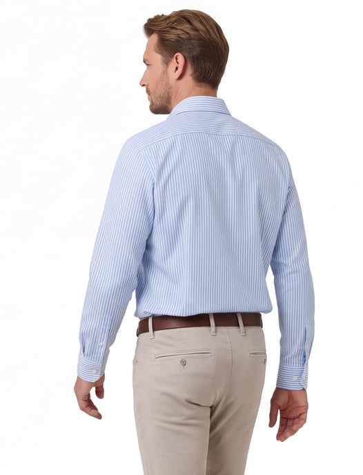 blauw wit gestreept Olymp Luxor overhemd Modern Fit - Image 2