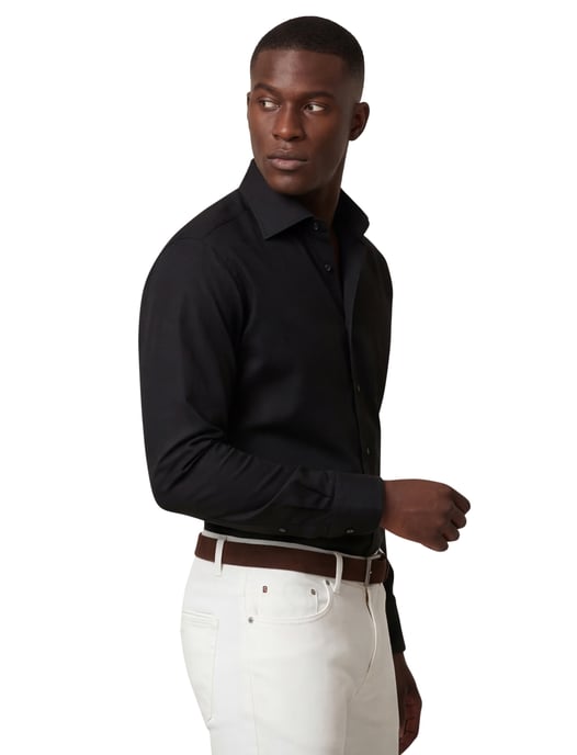 Eton business Twill overhemd Classic Fit zwart effen - Image 2
