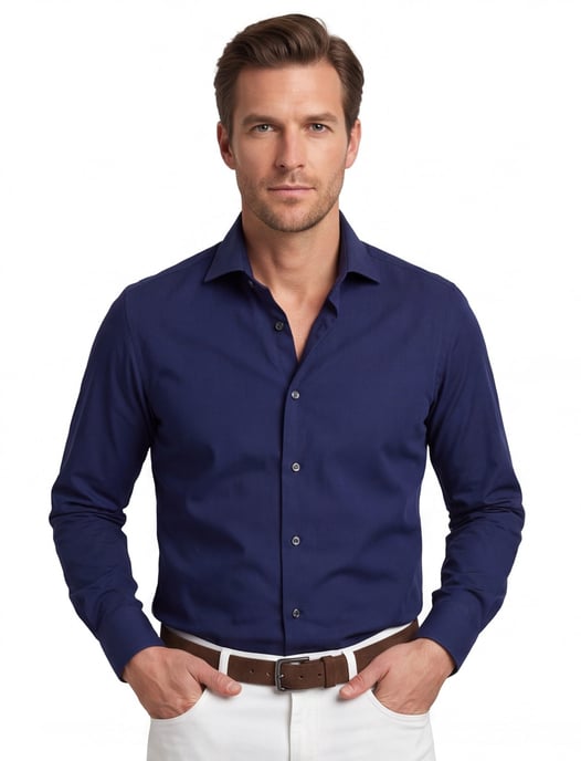 John Miller overhemd donkerblauw normale fit - Image 1