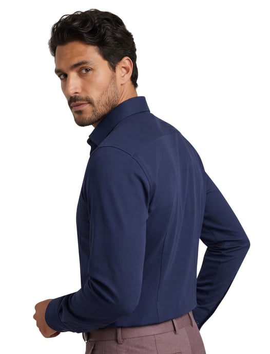 Business overhemd Luxor Olymp Modern Fit donkerblauw effen katoen normale fit - Image 4