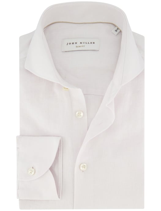 Overhemd John Miller Slim Fit wit linnen - Image 1